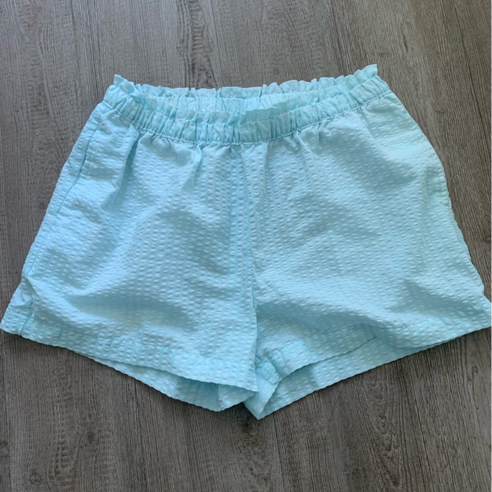 Joe Fresh Blue High-Waisted Textured Shorts